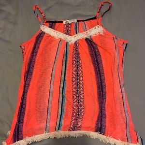 Tribal spaghetti strapped top